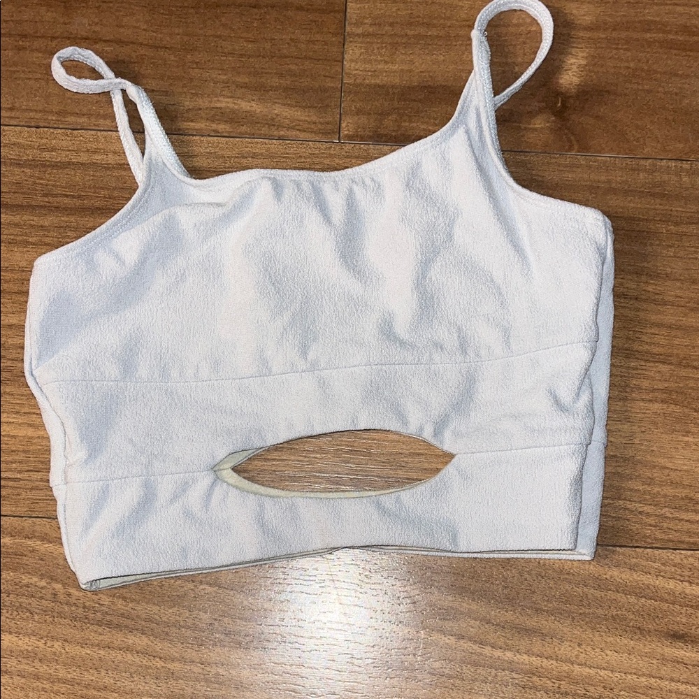White Cut-Out Crop Top
